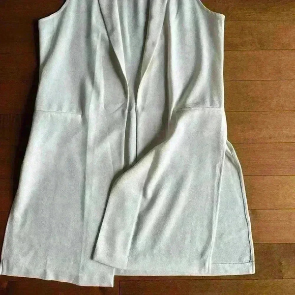 Dynamite | Long white sleeveless trench vest size large - Picture 2 of 3